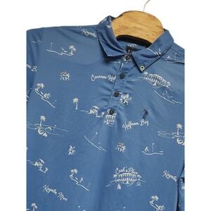 William Murray Golf Polo Shirt Mens Athleisure Large Cinamon Hill AOP Causal